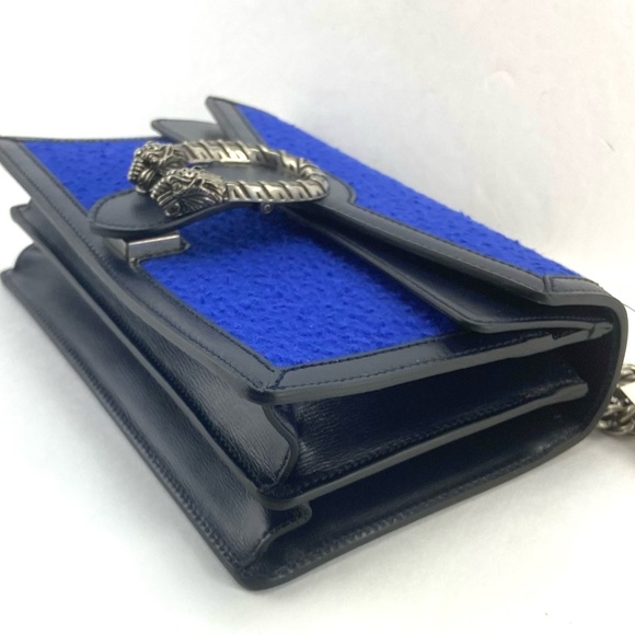 Gucci 400249 Dionysus Blue Casy Wool and Leather Shoulder Bag - Picture 7 of 14